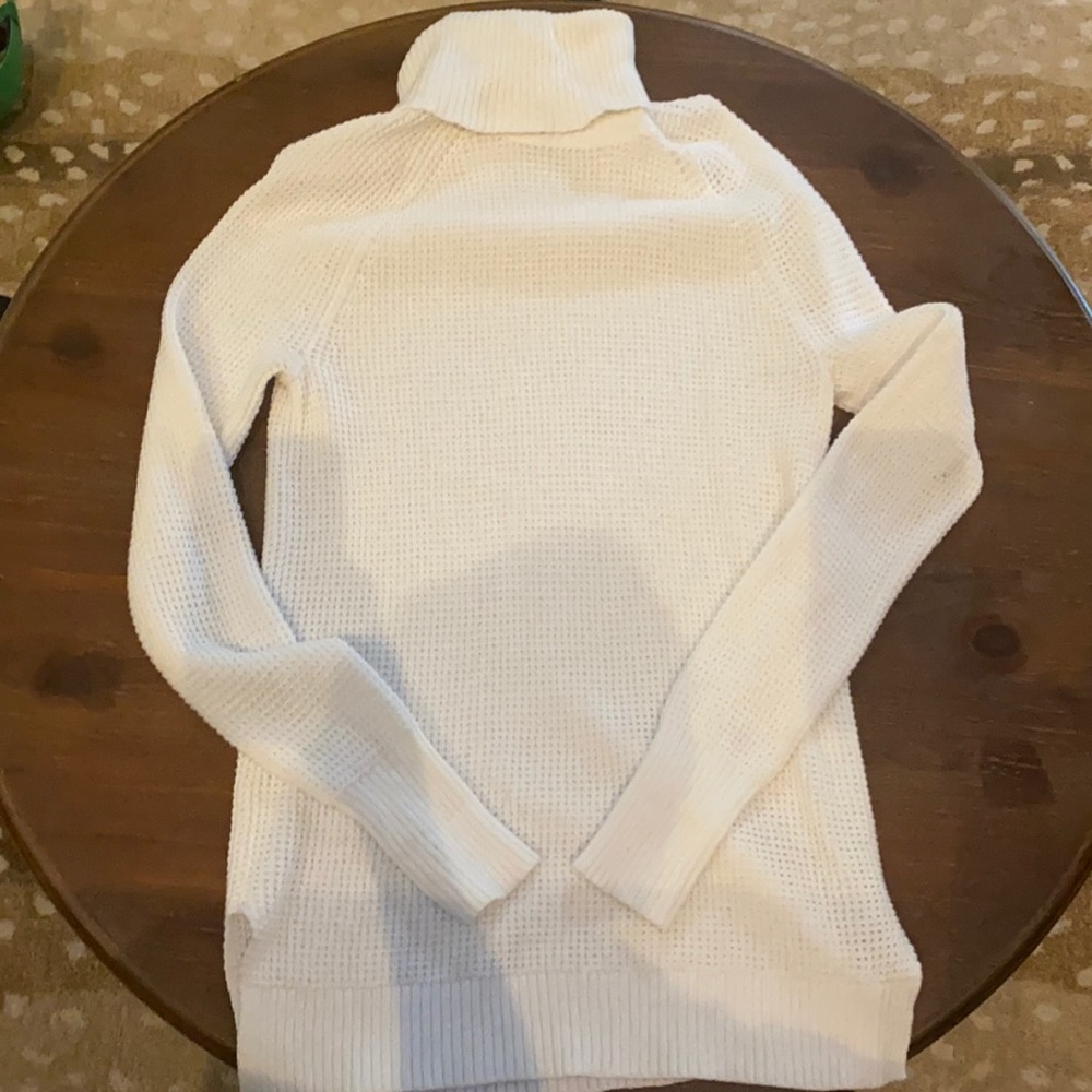 J. Crew Textured Ivory Turtleneck